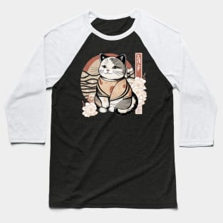 Edo Cat floral Baseball T-Shirt